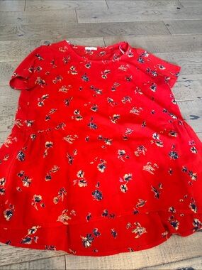 Pleoine Floral Short Sleeve Peplum Top